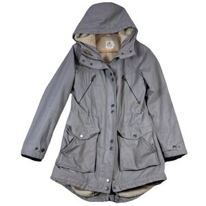 Volcom Women's Sz Small Gray Sherpa Lined Water‑Resistant Parka‎ Jacket